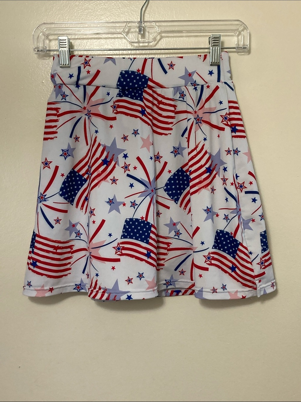 Women's Red, White & Blue Flag Print Skater Skirt